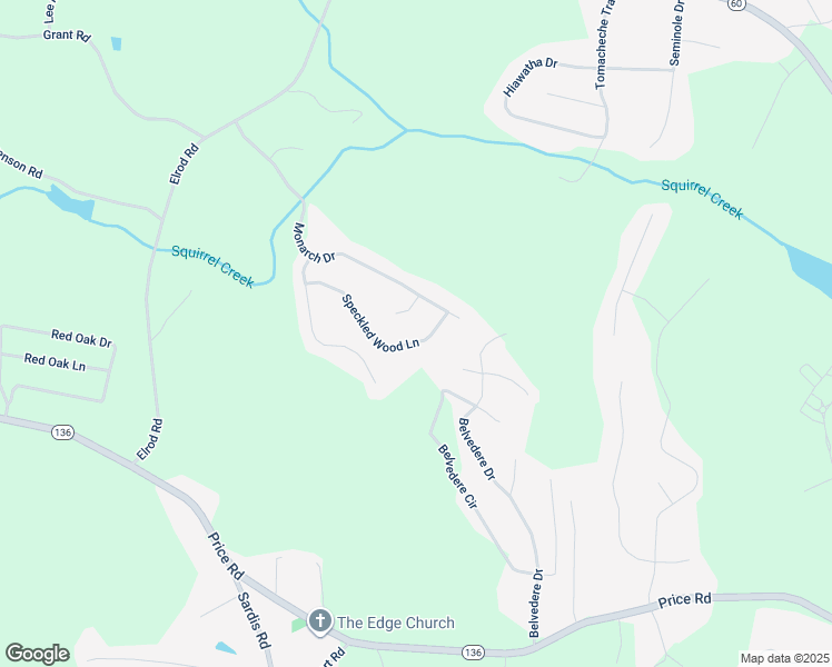 map of restaurants, bars, coffee shops, grocery stores, and more near 5479 Speckled Wood Lane in Gainesville