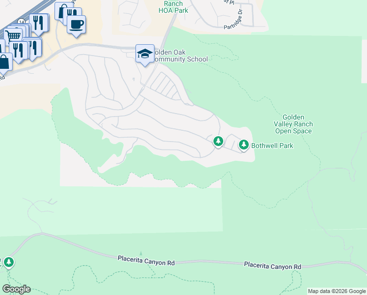 map of restaurants, bars, coffee shops, grocery stores, and more near 18648 Juniper Springs Dr in Santa Clarita