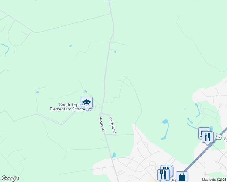 map of restaurants, bars, coffee shops, grocery stores, and more near 1194 Hoover Road in Hampstead