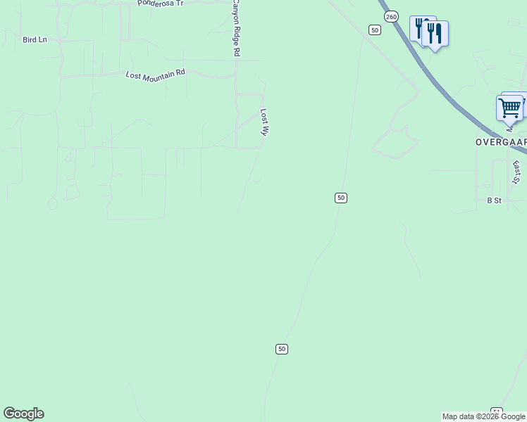 map of restaurants, bars, coffee shops, grocery stores, and more near in Heber-Overgaard