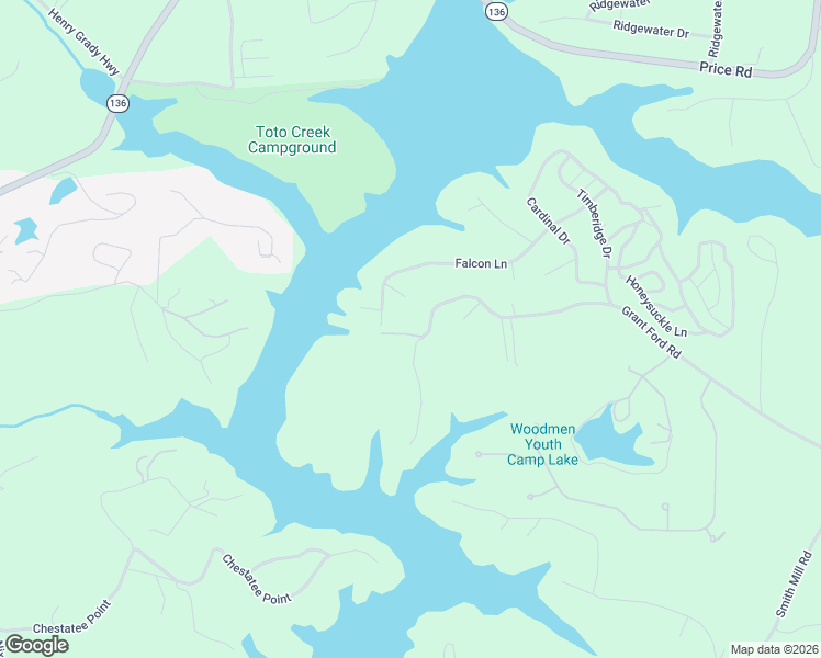 map of restaurants, bars, coffee shops, grocery stores, and more near 6244 Grant Ford Road in Gainesville