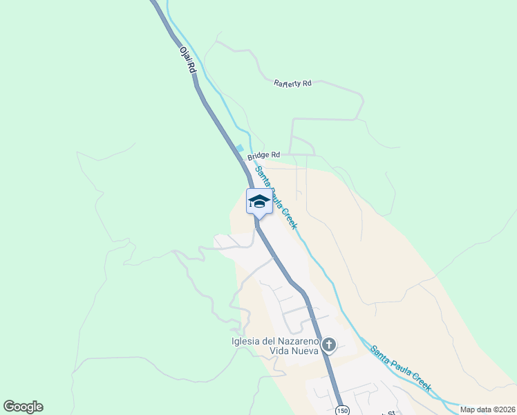 map of restaurants, bars, coffee shops, grocery stores, and more near 4502 Ojai Road in Santa Paula