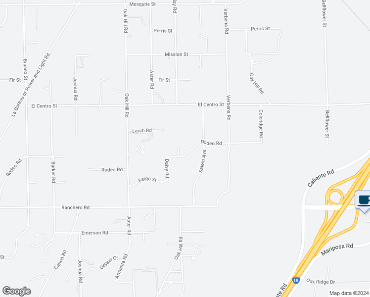 map of restaurants, bars, coffee shops, grocery stores, and more near 10730 Rodeo Road in Hesperia