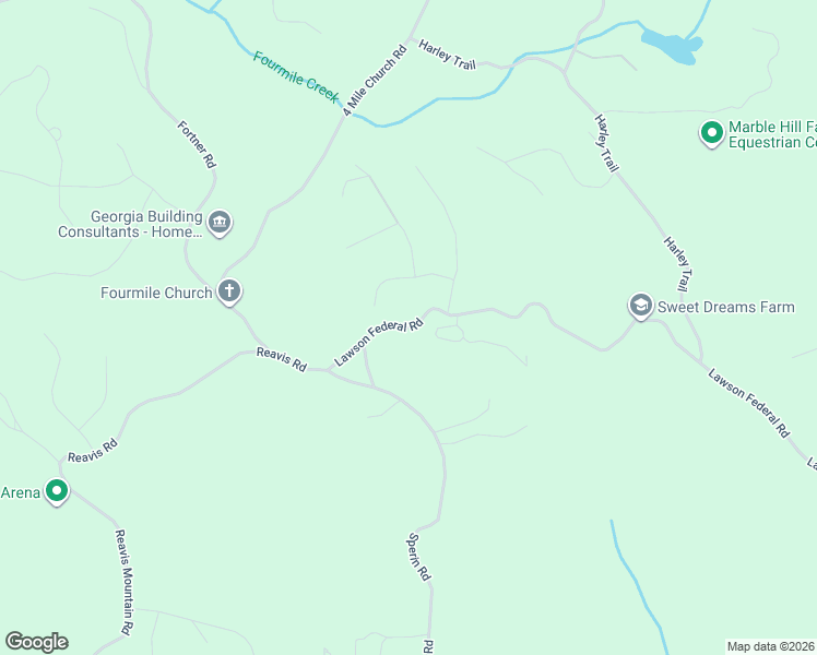 map of restaurants, bars, coffee shops, grocery stores, and more near 229 Lawson Federal Road in Ball Ground