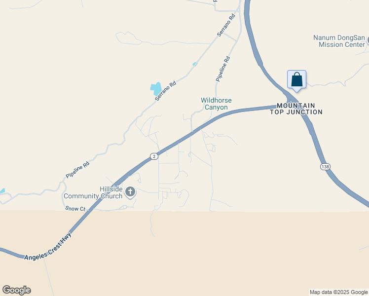 map of restaurants, bars, coffee shops, grocery stores, and more near 7575 Rancho Road in Wrightwood