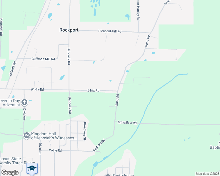 map of restaurants, bars, coffee shops, grocery stores, and more near 684 East Nix Road in Rockport