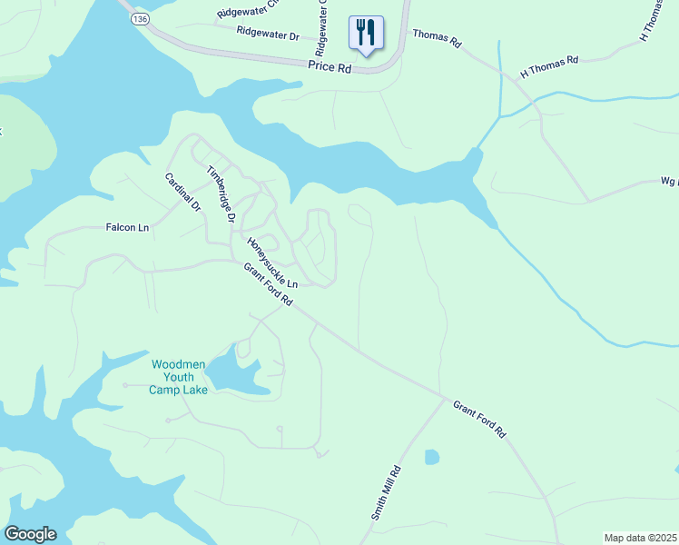map of restaurants, bars, coffee shops, grocery stores, and more near 6661 Lakeshore Drive in Gainesville