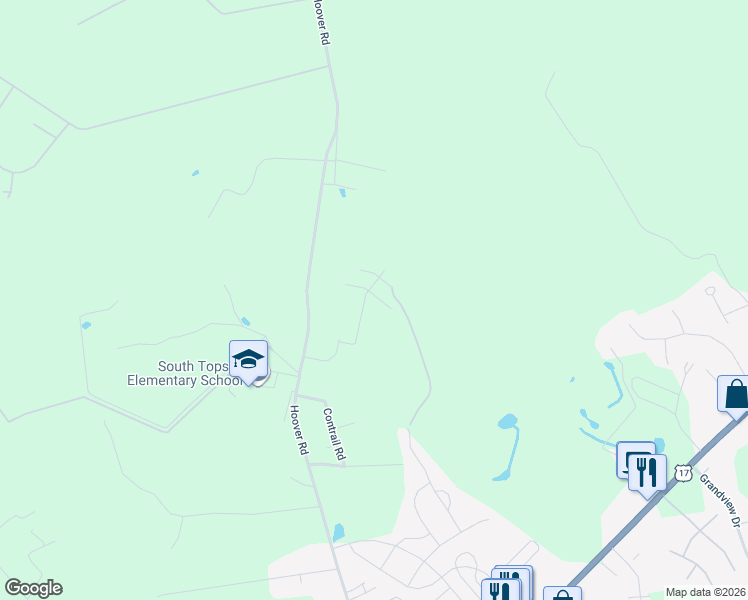 map of restaurants, bars, coffee shops, grocery stores, and more near 1194 Hoover Road in Hampstead