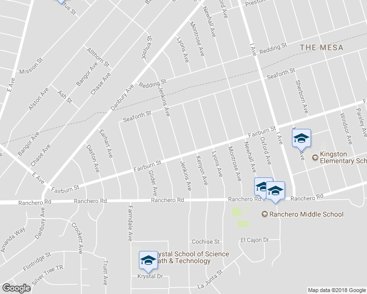 map of restaurants, bars, coffee shops, grocery stores, and more near 7505 Jenkins Avenue in Hesperia