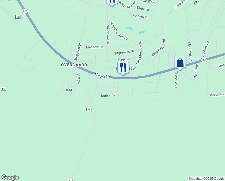 map of restaurants, bars, coffee shops, grocery stores, and more near 2230 Wrangler Way in Heber-Overgaard