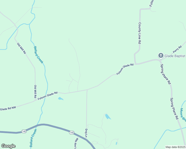map of restaurants, bars, coffee shops, grocery stores, and more near 291 Folsom Glade Road in Rydal
