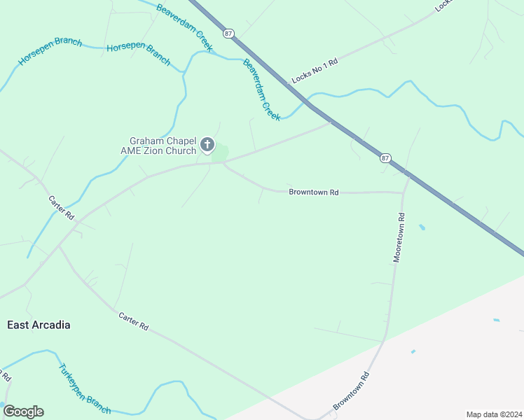 map of restaurants, bars, coffee shops, grocery stores, and more near 487 Browntown Road in Riegelwood