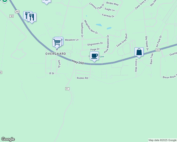 map of restaurants, bars, coffee shops, grocery stores, and more near 2230 Wrangler Way in Heber-Overgaard