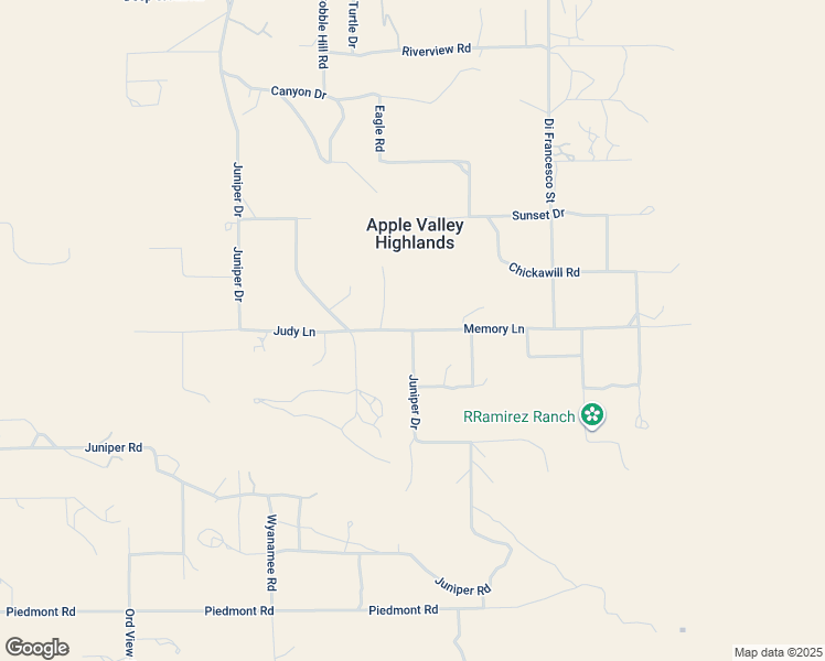 map of restaurants, bars, coffee shops, grocery stores, and more near Juniper Drive in San Bernardino County