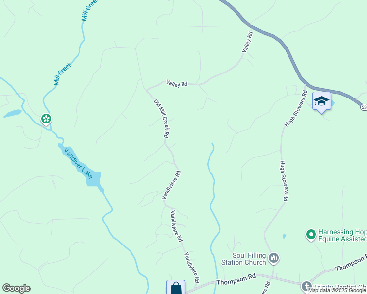 map of restaurants, bars, coffee shops, grocery stores, and more near 375 Vandiviere Road in Dawsonville