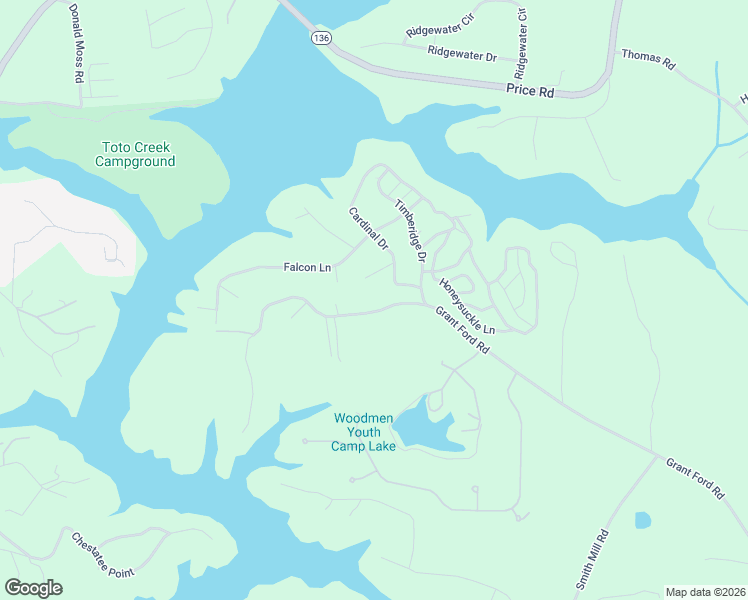 map of restaurants, bars, coffee shops, grocery stores, and more near 6135 Grant Ford Road in Gainesville