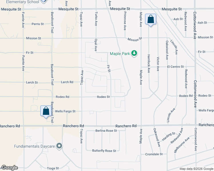 map of restaurants, bars, coffee shops, grocery stores, and more near 7594 Taylor Avenue in Hesperia