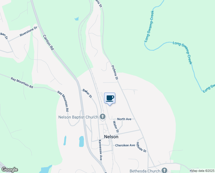 map of restaurants, bars, coffee shops, grocery stores, and more near 387 Habersham Way in Ball Ground