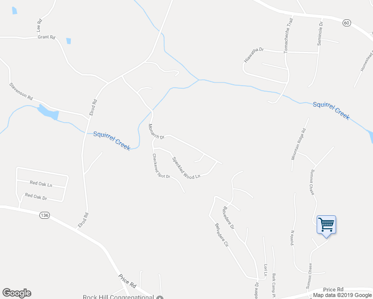 map of restaurants, bars, coffee shops, grocery stores, and more near 5342 Monarch Drive in Gainesville