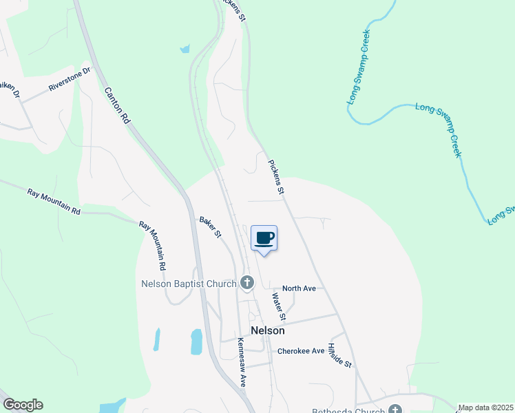 map of restaurants, bars, coffee shops, grocery stores, and more near 387 Habersham Way in Ball Ground