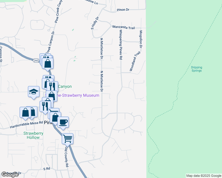 map of restaurants, bars, coffee shops, grocery stores, and more near 5646 Wagoner Road in Pine