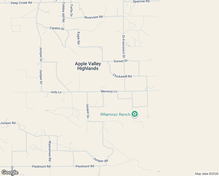 map of restaurants, bars, coffee shops, grocery stores, and more near 20522 Memory Lane in Apple Valley