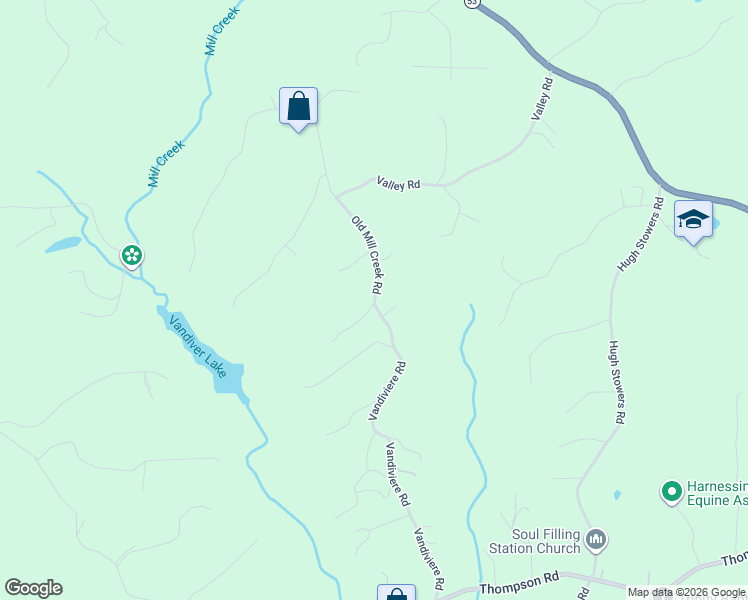 map of restaurants, bars, coffee shops, grocery stores, and more near 175 Vandiviere Road in Dawsonville