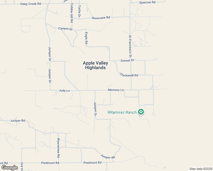 map of restaurants, bars, coffee shops, grocery stores, and more near 20522 Memory Lane in Apple Valley