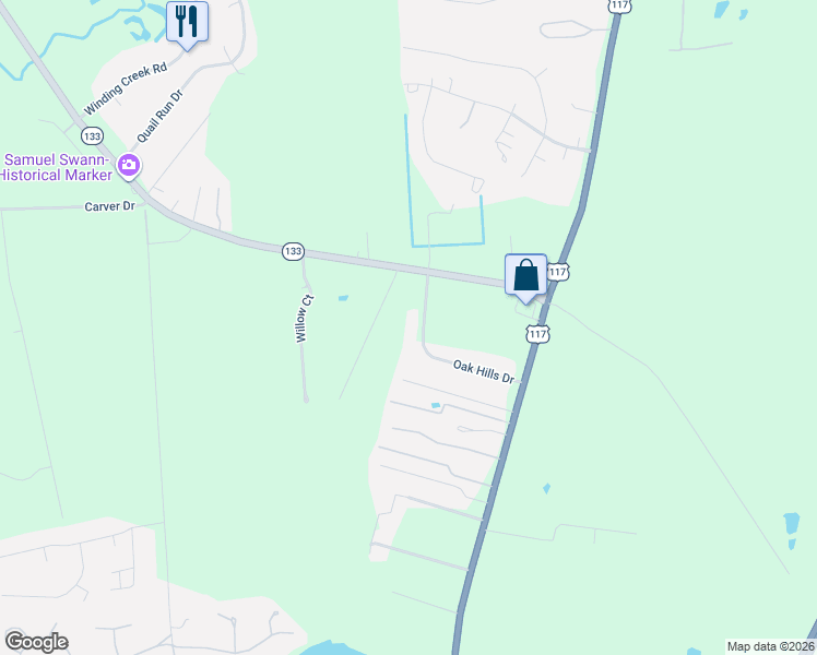map of restaurants, bars, coffee shops, grocery stores, and more near 129-133 Oak Hills Drive in Rocky Point