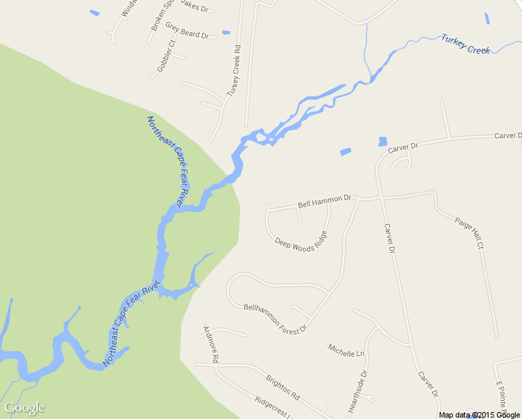 map of restaurants, bars, coffee shops, grocery stores, and more near 151 Deepwoods Ridge in Pender
