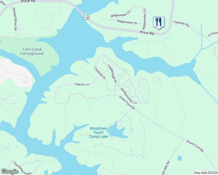 map of restaurants, bars, coffee shops, grocery stores, and more near 6120 Cardinal Drive in Gainesville