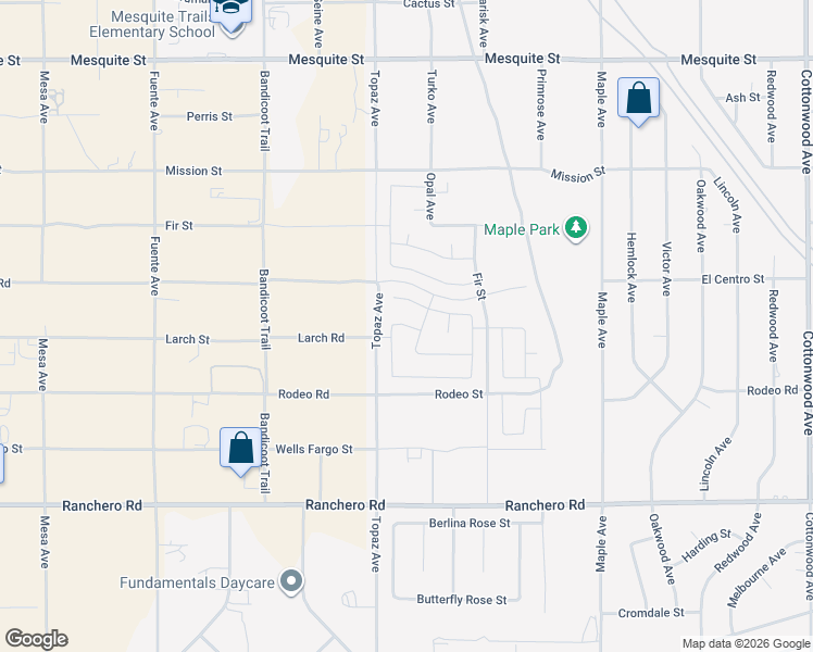 map of restaurants, bars, coffee shops, grocery stores, and more near Columbia Street in Hesperia