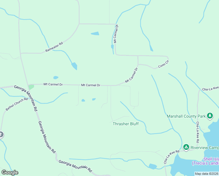 map of restaurants, bars, coffee shops, grocery stores, and more near 730 Mount Carmel Drive in Guntersville
