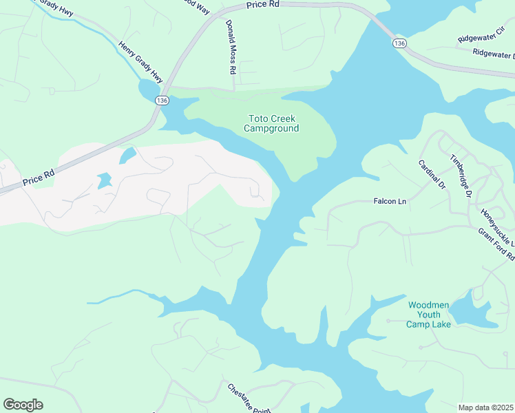 map of restaurants, bars, coffee shops, grocery stores, and more near 215 Toto Creek Drive East in Dawsonville
