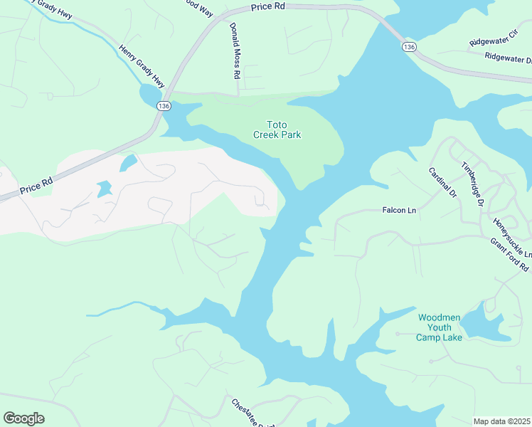 map of restaurants, bars, coffee shops, grocery stores, and more near 215 Toto Creek Drive East in Dawsonville