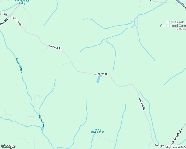 map of restaurants, bars, coffee shops, grocery stores, and more near Latham Road in Eva