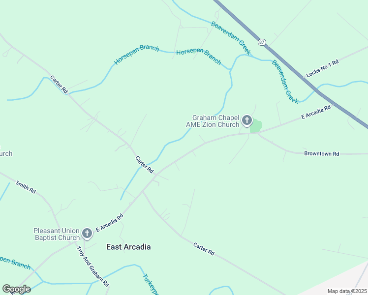 map of restaurants, bars, coffee shops, grocery stores, and more near 770 East Arcadia Road in Riegelwood