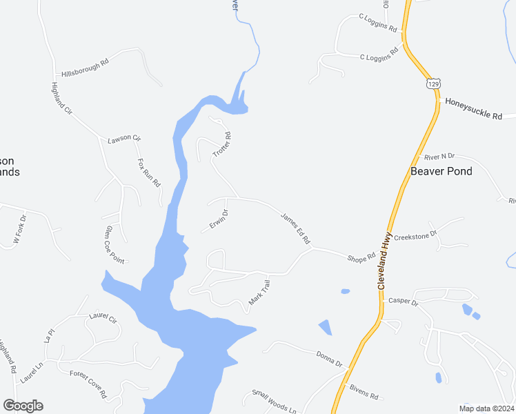 map of restaurants, bars, coffee shops, grocery stores, and more near 3755 James Ed Road in Gainesville