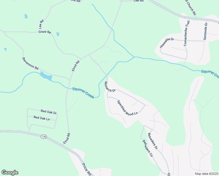map of restaurants, bars, coffee shops, grocery stores, and more near 5303 Monarch Drive in Gainesville