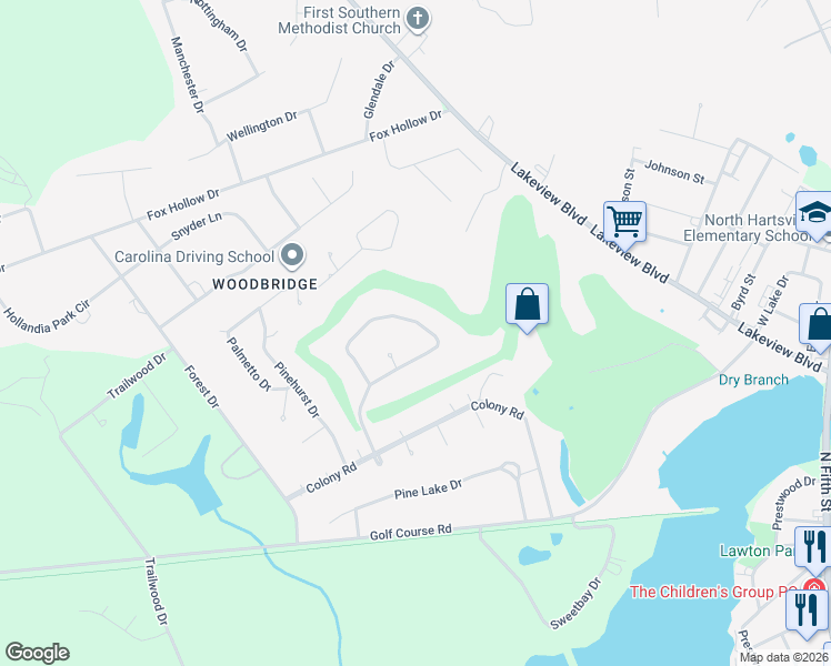 map of restaurants, bars, coffee shops, grocery stores, and more near 1211 Salem Road in Hartsville