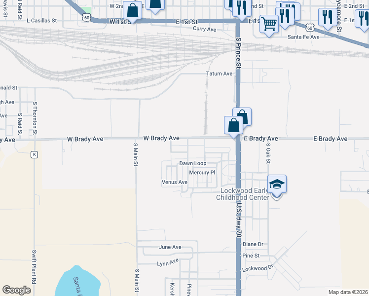 map of restaurants, bars, coffee shops, grocery stores, and more near 313 Delores Drive in Clovis