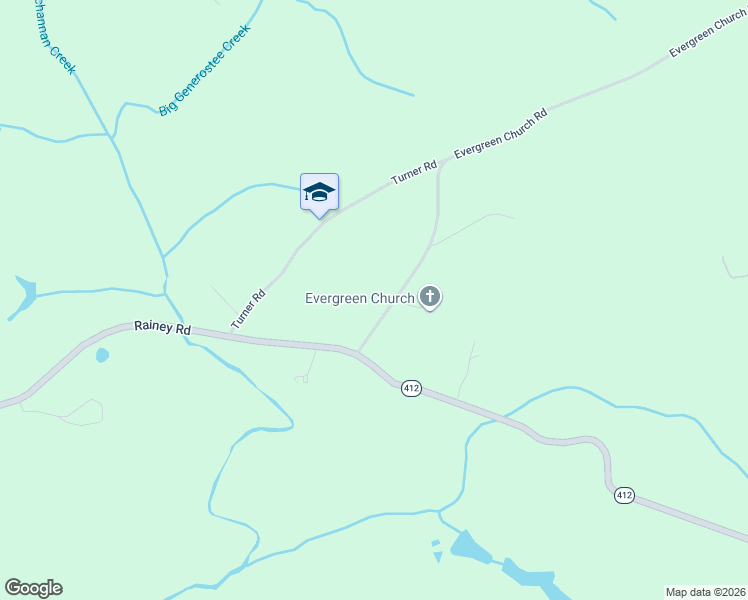 map of restaurants, bars, coffee shops, grocery stores, and more near 1110 Evergreen Church Road in Starr