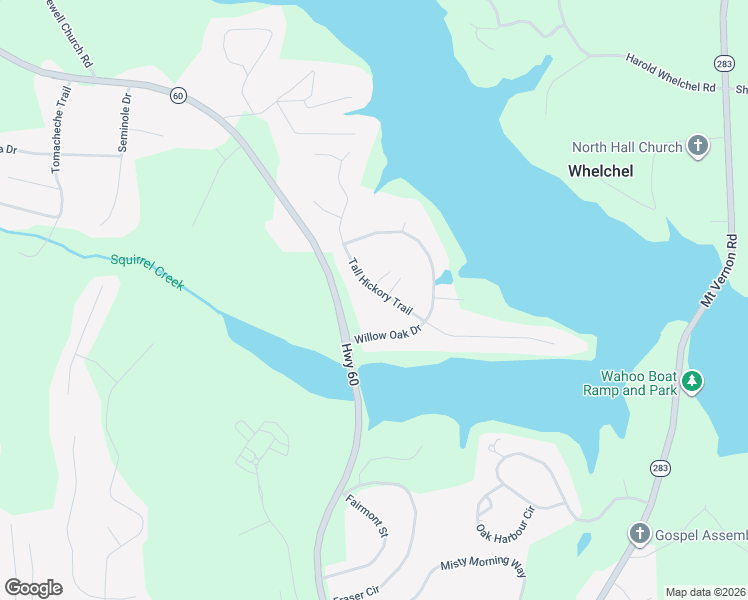 map of restaurants, bars, coffee shops, grocery stores, and more near 4317 Tall Hickory Trail in Gainesville