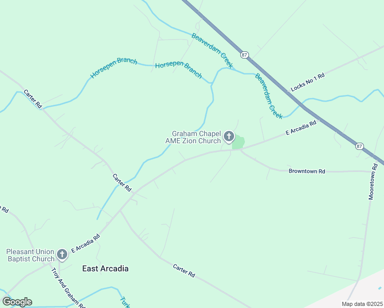 map of restaurants, bars, coffee shops, grocery stores, and more near 630 East Arcadia Road in Riegelwood