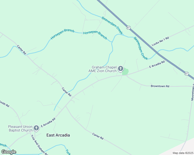 map of restaurants, bars, coffee shops, grocery stores, and more near 628 East Arcadia Road in Riegelwood