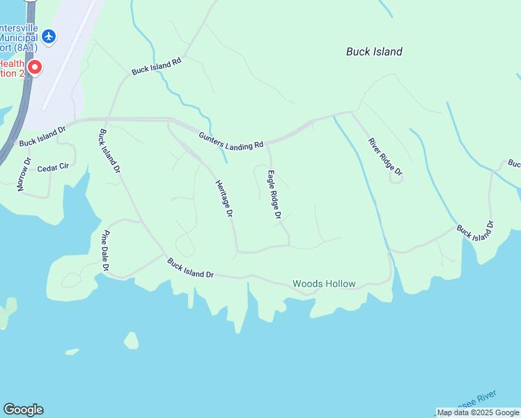map of restaurants, bars, coffee shops, grocery stores, and more near 132 Crooked Stick Lane in Guntersville