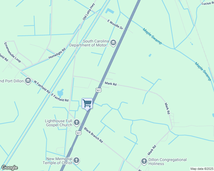 map of restaurants, bars, coffee shops, grocery stores, and more near 304-312 Mark Road in Dillon
