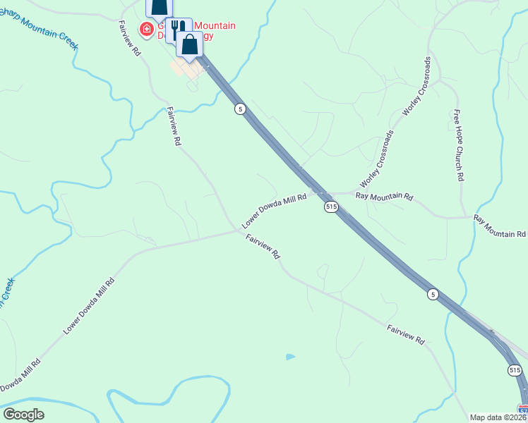 map of restaurants, bars, coffee shops, grocery stores, and more near 181 Lower Dowda Mill Road in Jasper