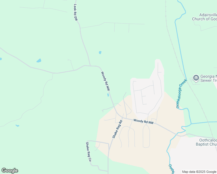 map of restaurants, bars, coffee shops, grocery stores, and more near 0 Woody Road in Adairsville