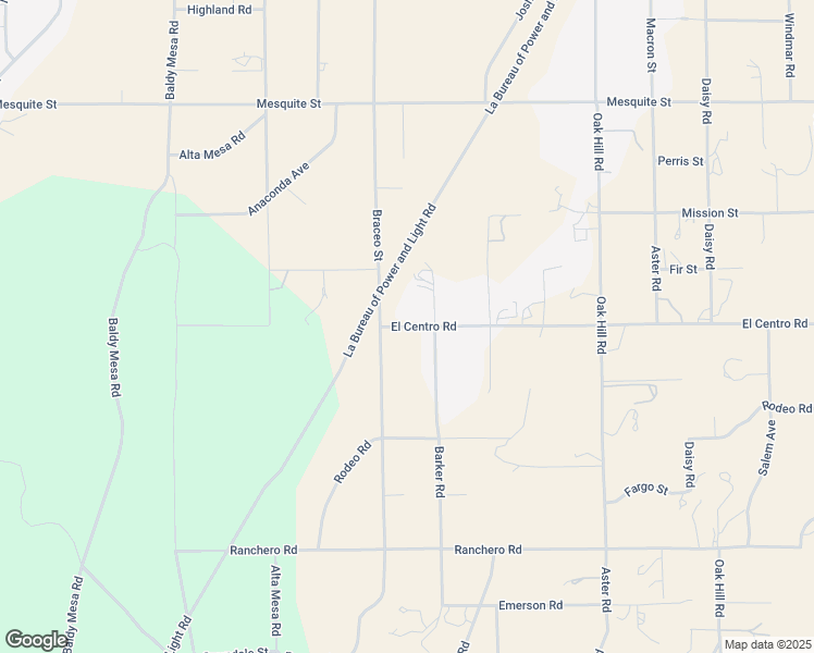 map of restaurants, bars, coffee shops, grocery stores, and more near El Centro Road in Hesperia